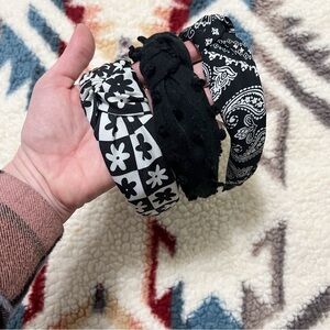 3 Headbands Black SHEIN